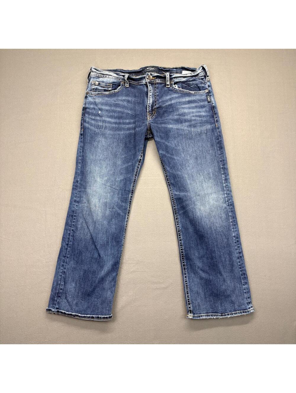 Silver Jeans ZAC Flare Wide Leg Men's 38/ 32 Classic Blue Denim Jeans